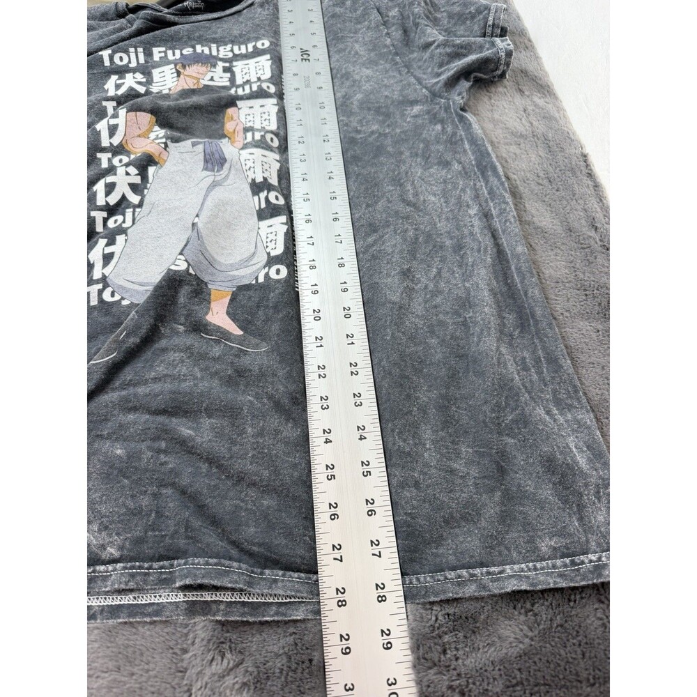 Jujutsu Kaisen Toji Fushiguro Men’s Large Black Acid Wash Anime Graphic T-Shirt - Picture 5 of 5